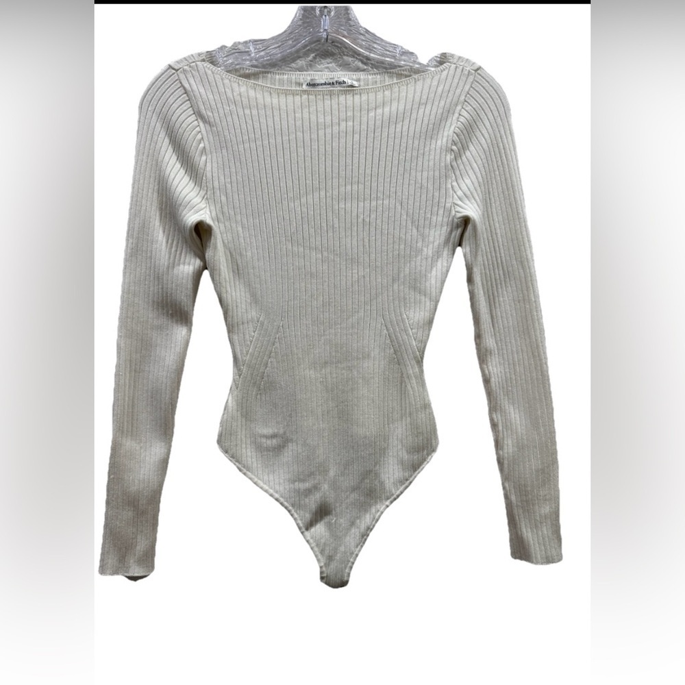Abercrombie & Fitch Cream Ribbed Bodysuit